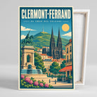Tableau décoratif Clermont-Ferrand, affiche vintage, gros plan incliné