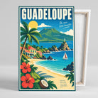 Tableau décoratif Guadeloupe, affiche vintage, gros plan incliné