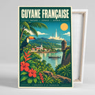 Tableau décoratif Guyane Française, affiche vintage, gros plan incliné