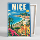 Tableau décoratif Nice, affiche vintage, gros plan incliné