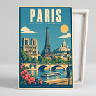 Tableau décoratif Paris, affiche vintage, gros plan incliné