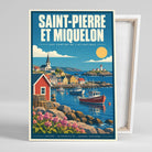 Tableau décoratif Saint-Pierre-et-Miquelon, affiche vintage, gros plan incliné