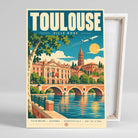 Tableau décoratif Toulouse, affiche vintage, gros plan incliné