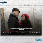 Toile couple personnalisée affiche netflix film sur mur de briques, décoration industrielle