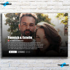 Toile couple personnalisée affiche netflix romantique sur mur de briques, décoration industrielle