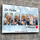 Toile famille personnalisée lettres MAMIE photo sur mur de briques, décoration industrielle