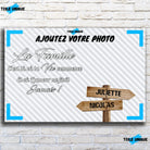 Toile prénoms personnalisée photo de famille sur mur de briques, décoration industrielle