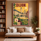 Toile décorative Dijon accrochée dans un salon