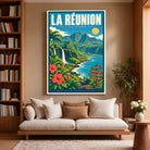 Toile décorative La Réunion accrochée dans un salon