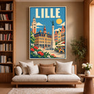 Toile décorative Lille accrochée dans un salon