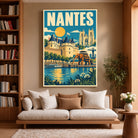 Toile décorative Nantes accrochée dans un salon