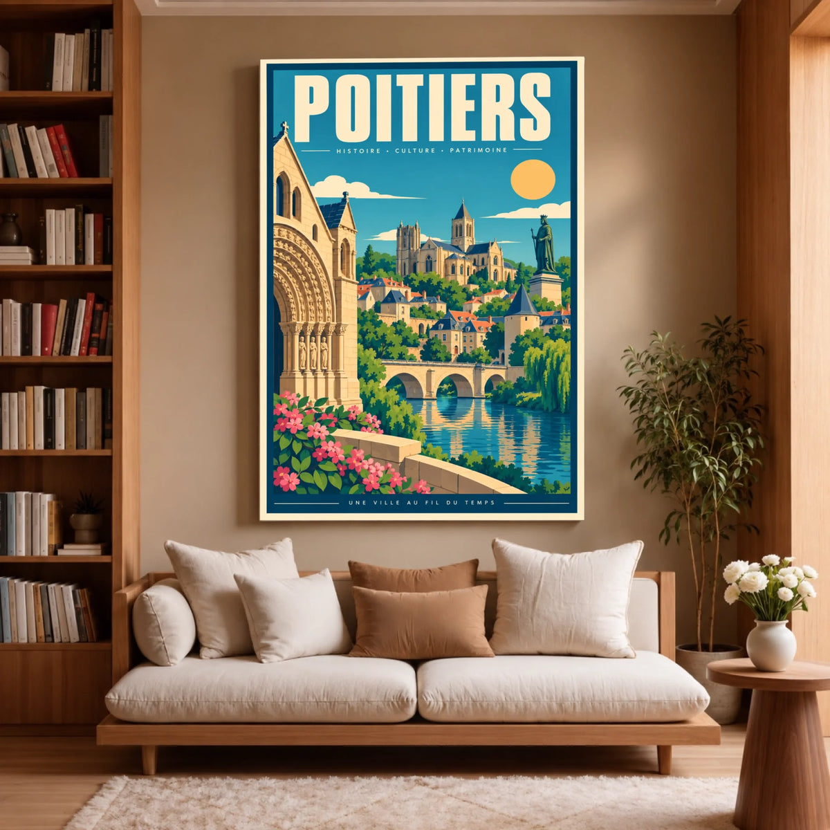 Toile décorative Poitiers accrochée dans un salon