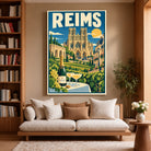 Toile décorative Reims accrochée dans un salon