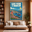 Toile décorative Saint-Pierre-et-Miquelon accrochée dans un salon